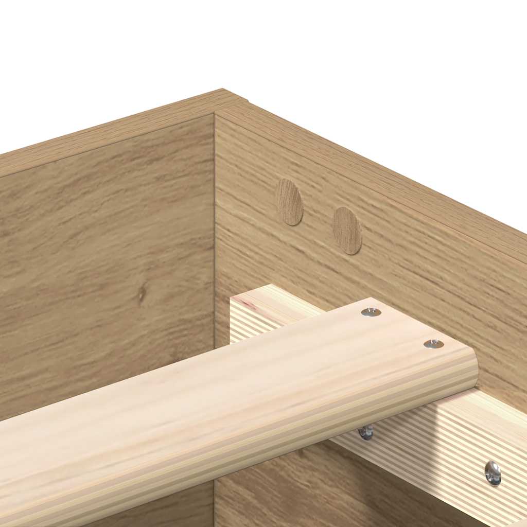 Bed Frame No Mattress Artisan Oak 75x190 cm Small Single Engineered Wood